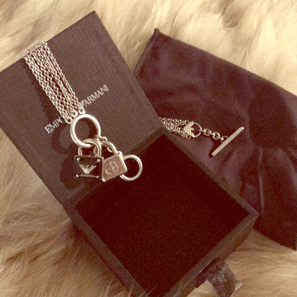 Emporio Armani silver real bracelet w pouch